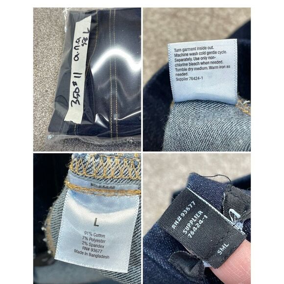 a.n.a a new approach womens pull on jeans sz Large dark wash stretch denim - Picture 10 of 12
